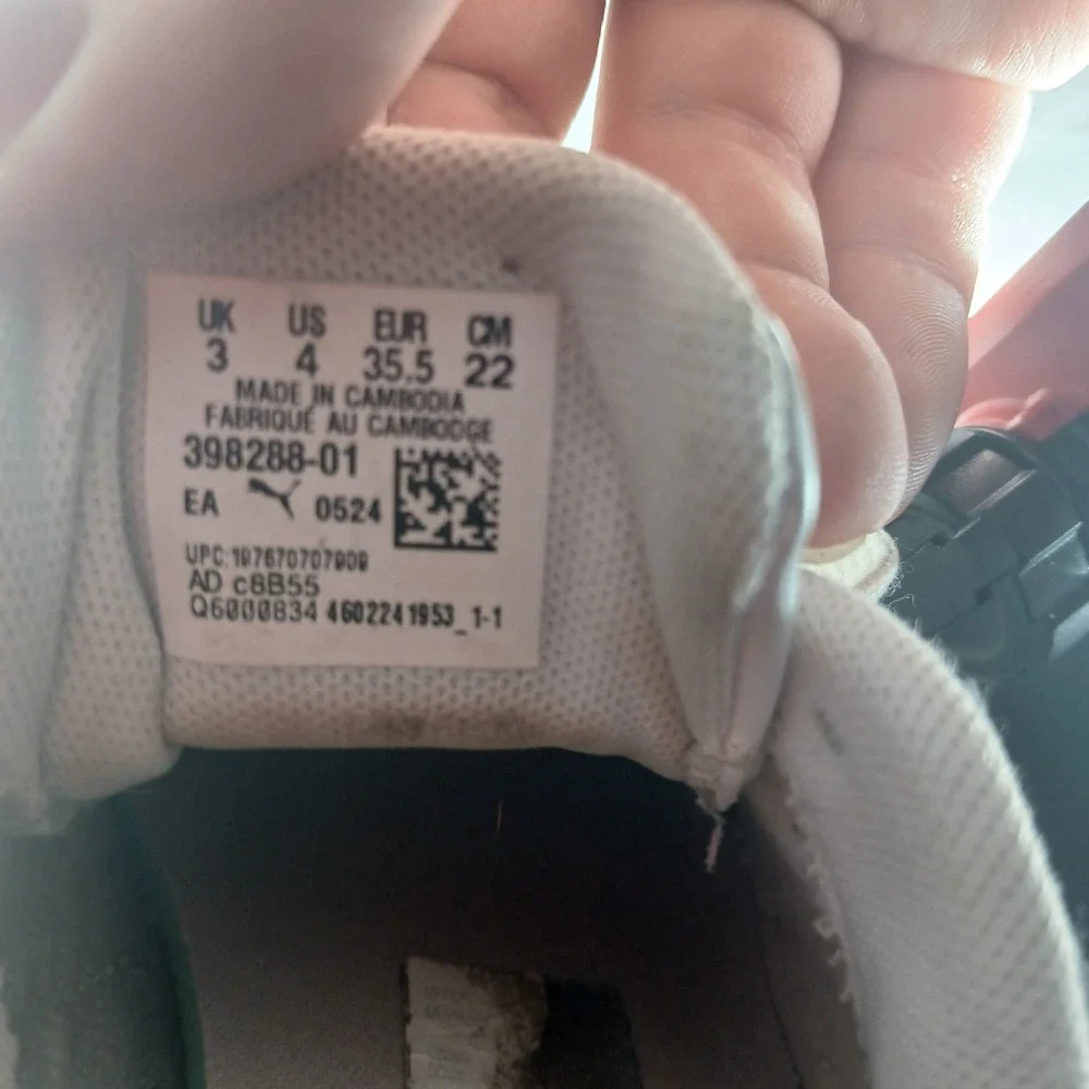 Puma Smash Platform‎ White Pink Youth Size 4 Toddler Sneakers Shoes